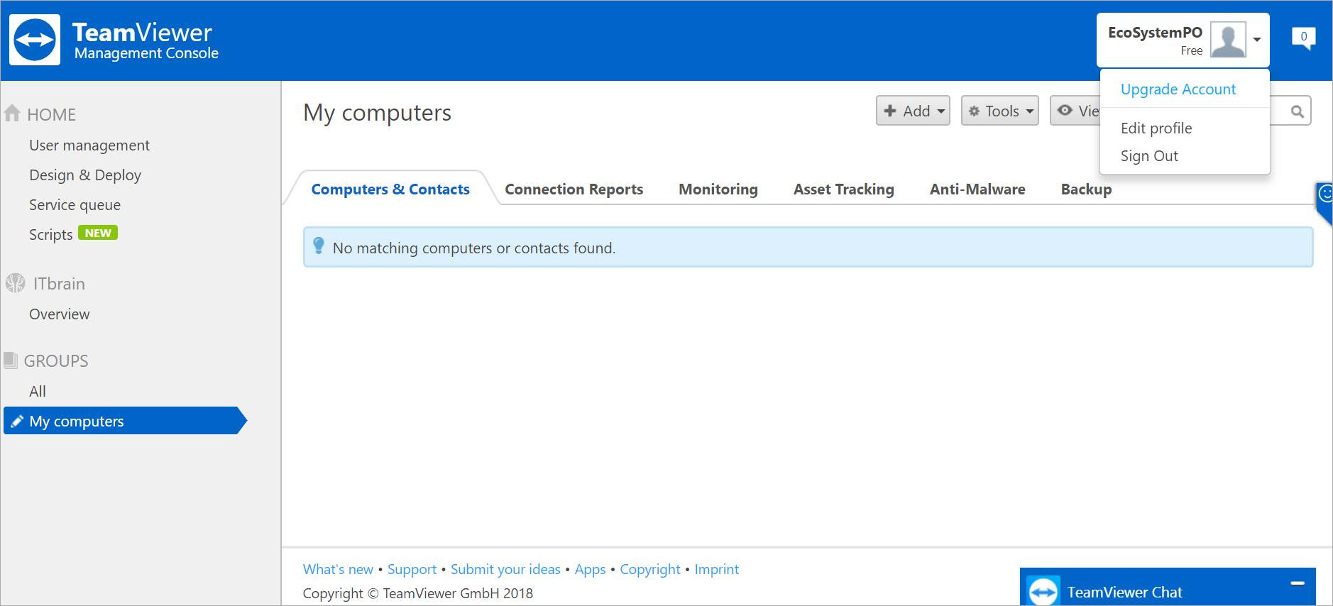 Screen shot of the Edit Profile in the user menu.
